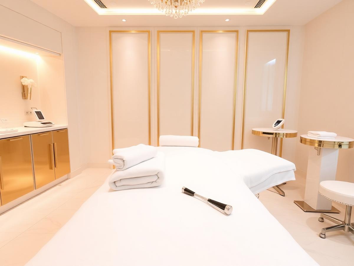 Luxury facial and spa treatment room